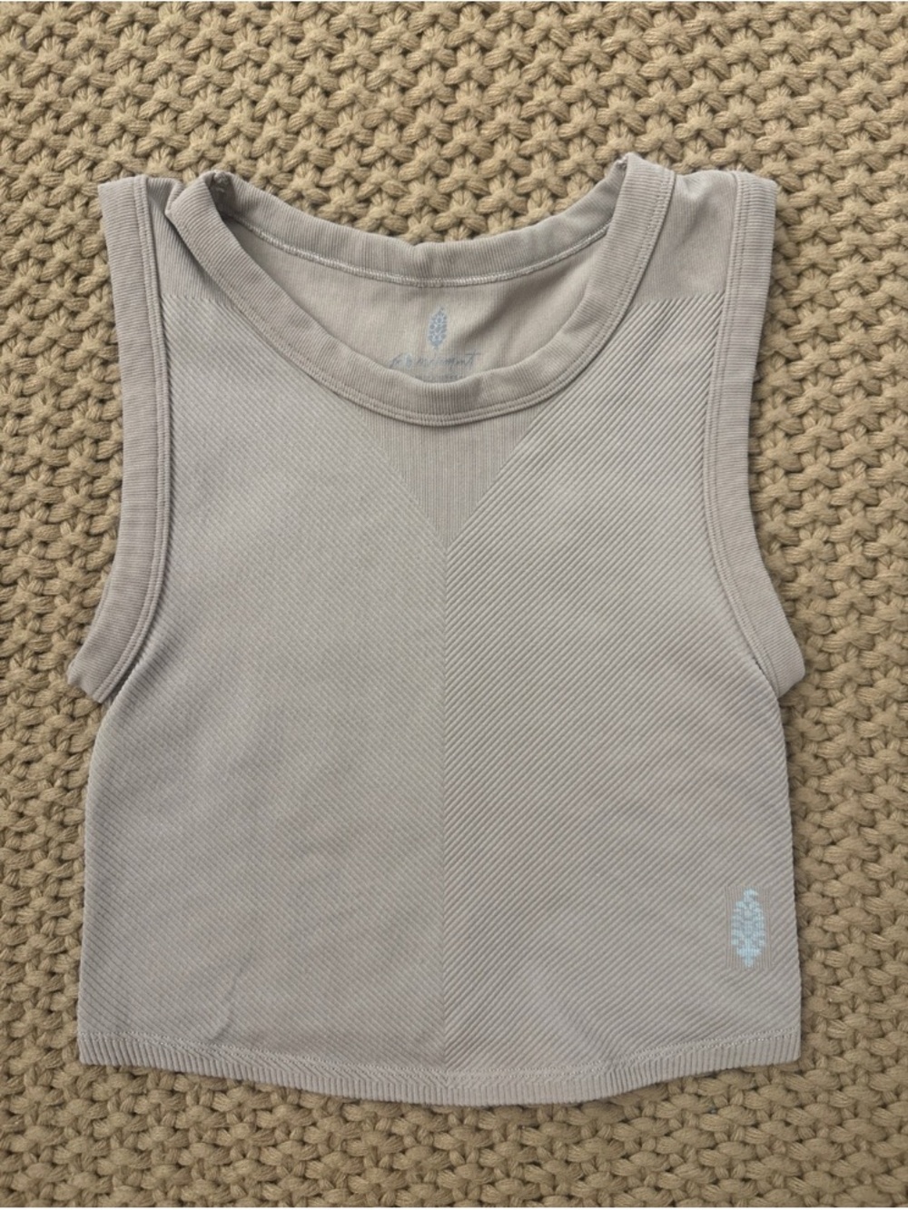 Kids Ribbed Sleeveless Tank Top in Light Taupe